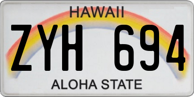 HI license plate ZYH694