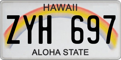 HI license plate ZYH697