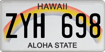 HI license plate ZYH698