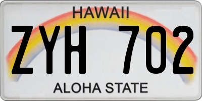 HI license plate ZYH702