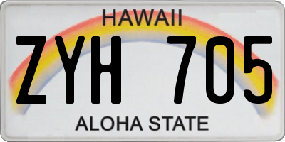 HI license plate ZYH705