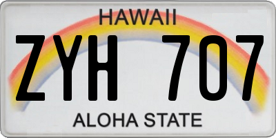 HI license plate ZYH707