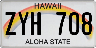 HI license plate ZYH708