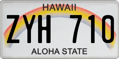 HI license plate ZYH710
