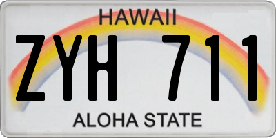 HI license plate ZYH711