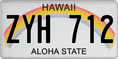 HI license plate ZYH712