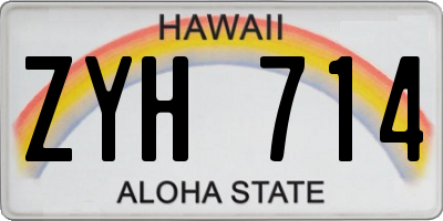 HI license plate ZYH714