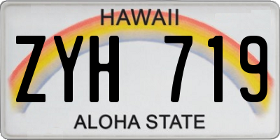 HI license plate ZYH719