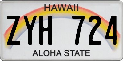 HI license plate ZYH724
