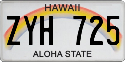 HI license plate ZYH725