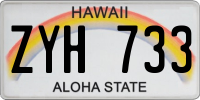 HI license plate ZYH733