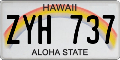 HI license plate ZYH737