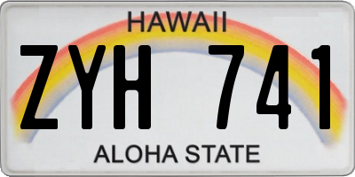 HI license plate ZYH741