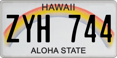 HI license plate ZYH744