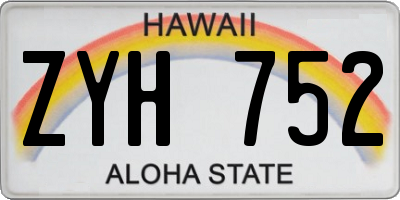 HI license plate ZYH752