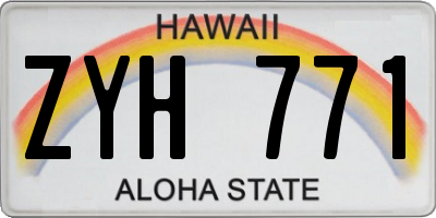 HI license plate ZYH771