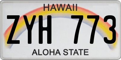 HI license plate ZYH773