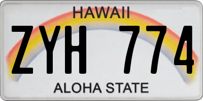 HI license plate ZYH774