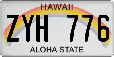 HI license plate ZYH776
