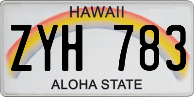 HI license plate ZYH783