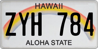 HI license plate ZYH784