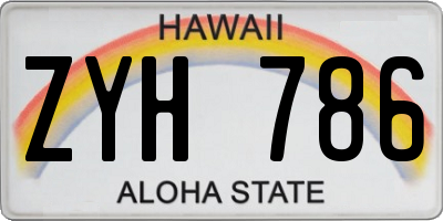 HI license plate ZYH786