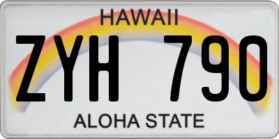 HI license plate ZYH790