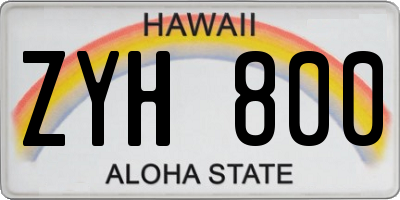 HI license plate ZYH800