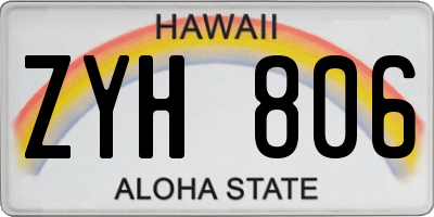 HI license plate ZYH806