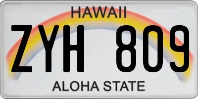 HI license plate ZYH809
