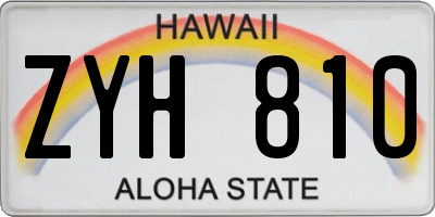 HI license plate ZYH810