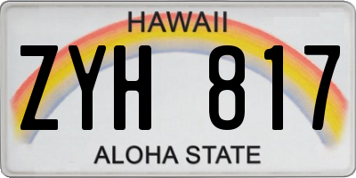 HI license plate ZYH817