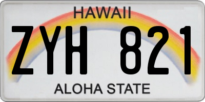 HI license plate ZYH821