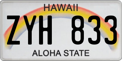 HI license plate ZYH833
