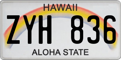 HI license plate ZYH836