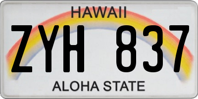 HI license plate ZYH837