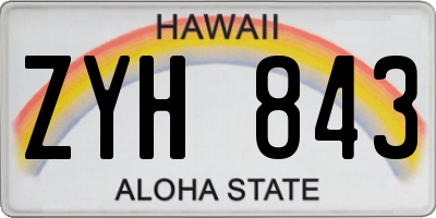 HI license plate ZYH843