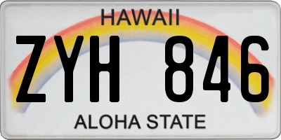HI license plate ZYH846