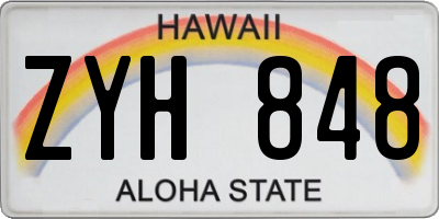 HI license plate ZYH848