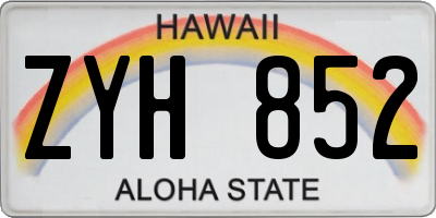 HI license plate ZYH852