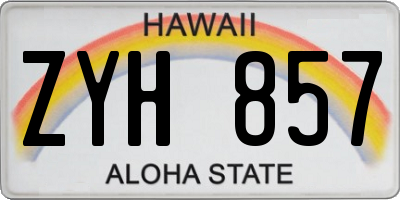 HI license plate ZYH857