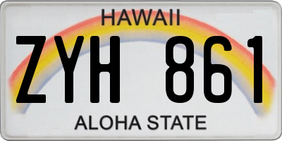 HI license plate ZYH861