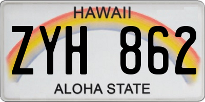 HI license plate ZYH862