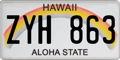 HI license plate ZYH863