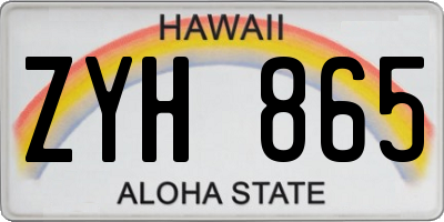 HI license plate ZYH865