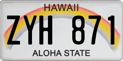 HI license plate ZYH871