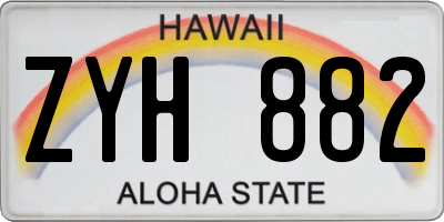 HI license plate ZYH882