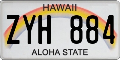 HI license plate ZYH884