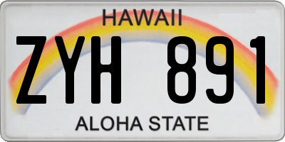 HI license plate ZYH891