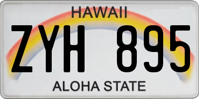 HI license plate ZYH895